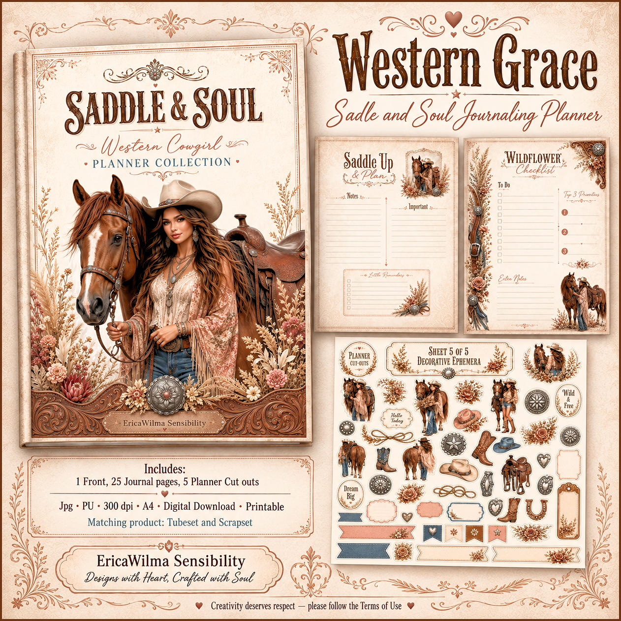 (image for) EW AI Western Grace - Sadle and Grace Journaling Planner 2026